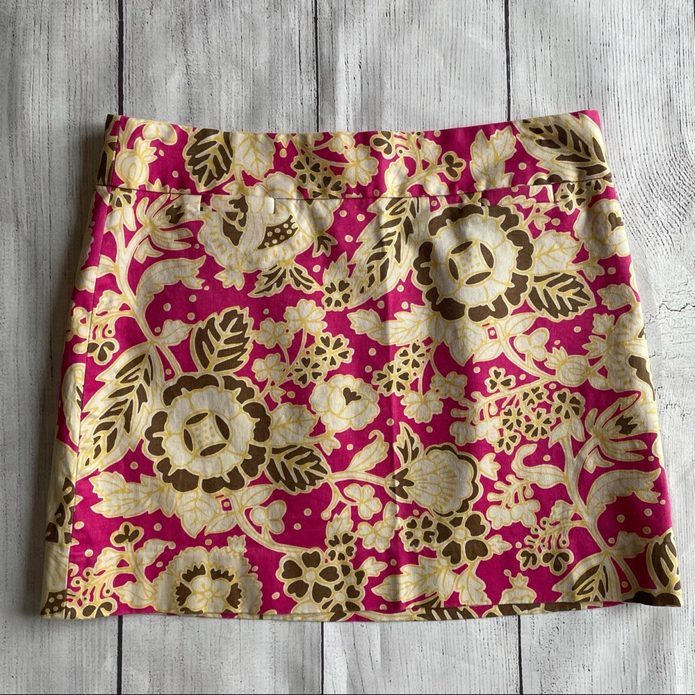 J Crew Pink Floral Mini Skirt Size 8
